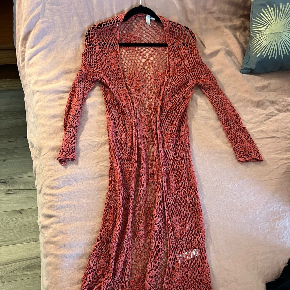 🖤NEW ARRIVAL🖤 Women’s Orange Floral Knit 100% Cotton Sweater